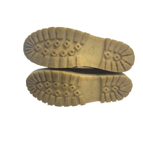 ZARA Chestnut Leather boots Girl Full faux-fur lined Size 36 - Picture 7 of 10